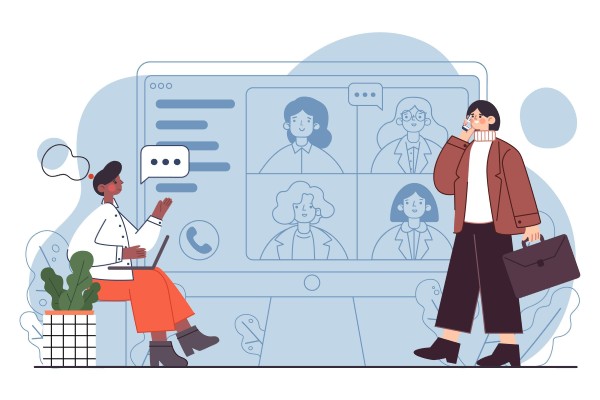 A Woman with a Headset Works on a Laptop, Providing Online Customer Support with Icons Indicating 24/7 Availability, Technical Assistance, and Phone Communication