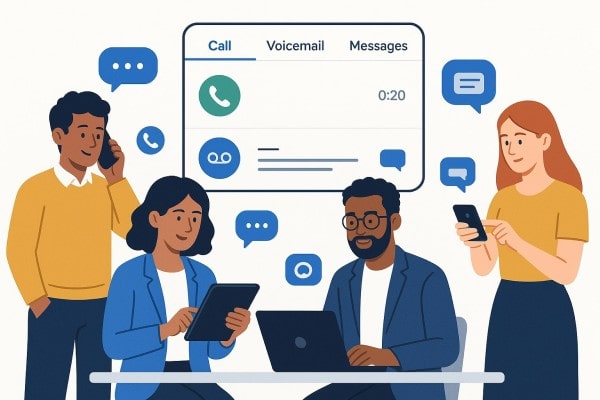 A Woman with a Headset Works on a Laptop, Providing Online Customer Support with Icons Indicating 24/7 Availability, Technical Assistance, and Phone Communication