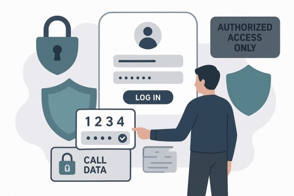 Four People Are Working Collaboratively. Two Are Using Laptops, One Is Holding a Tablet, and Another Is at a Desktop Computer. Icons of Numbers, a Calendar, and a Megaphone Suggest Coordination and Planning